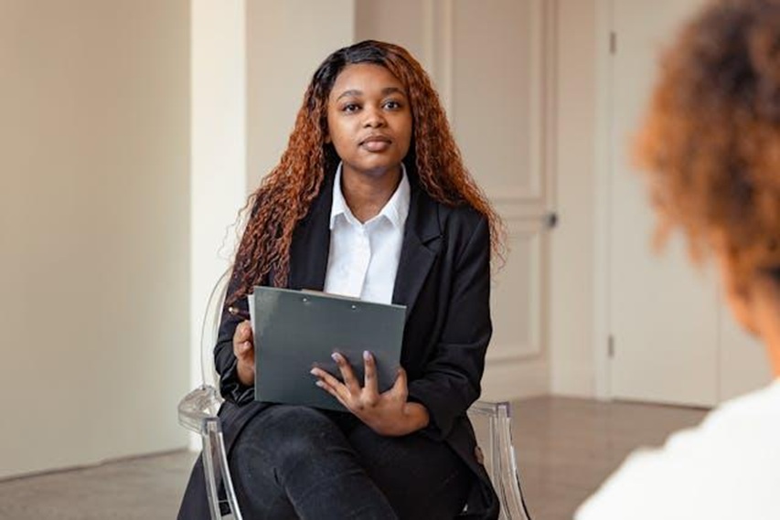 Property manager interviewing potential tenants